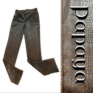 papaya Shinny Animal Print Faux leather Leggings Black Small.